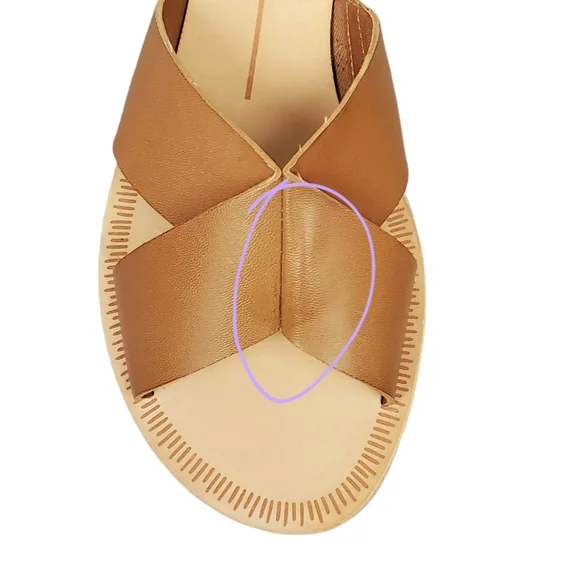 Dolce Vita Womens Chaia Tan Leather Slide Sandals Shoes Size 6 - Picture 8 of 8